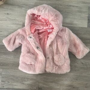 Hanna Andersson Pink Fuzzy Hooded Jacket